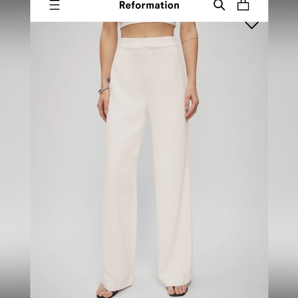 Reformation Faye pants in Ivory